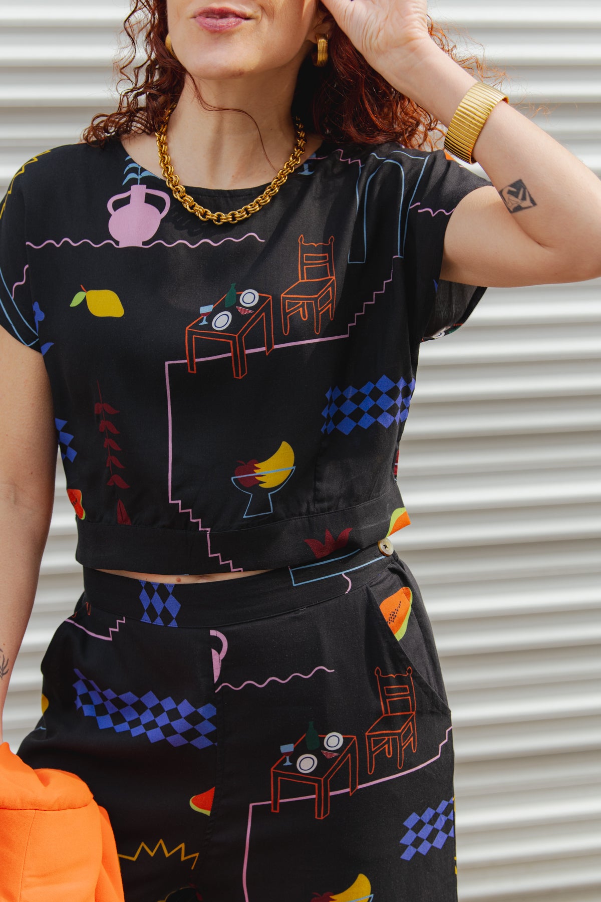 Hebron Top - Holiday Print