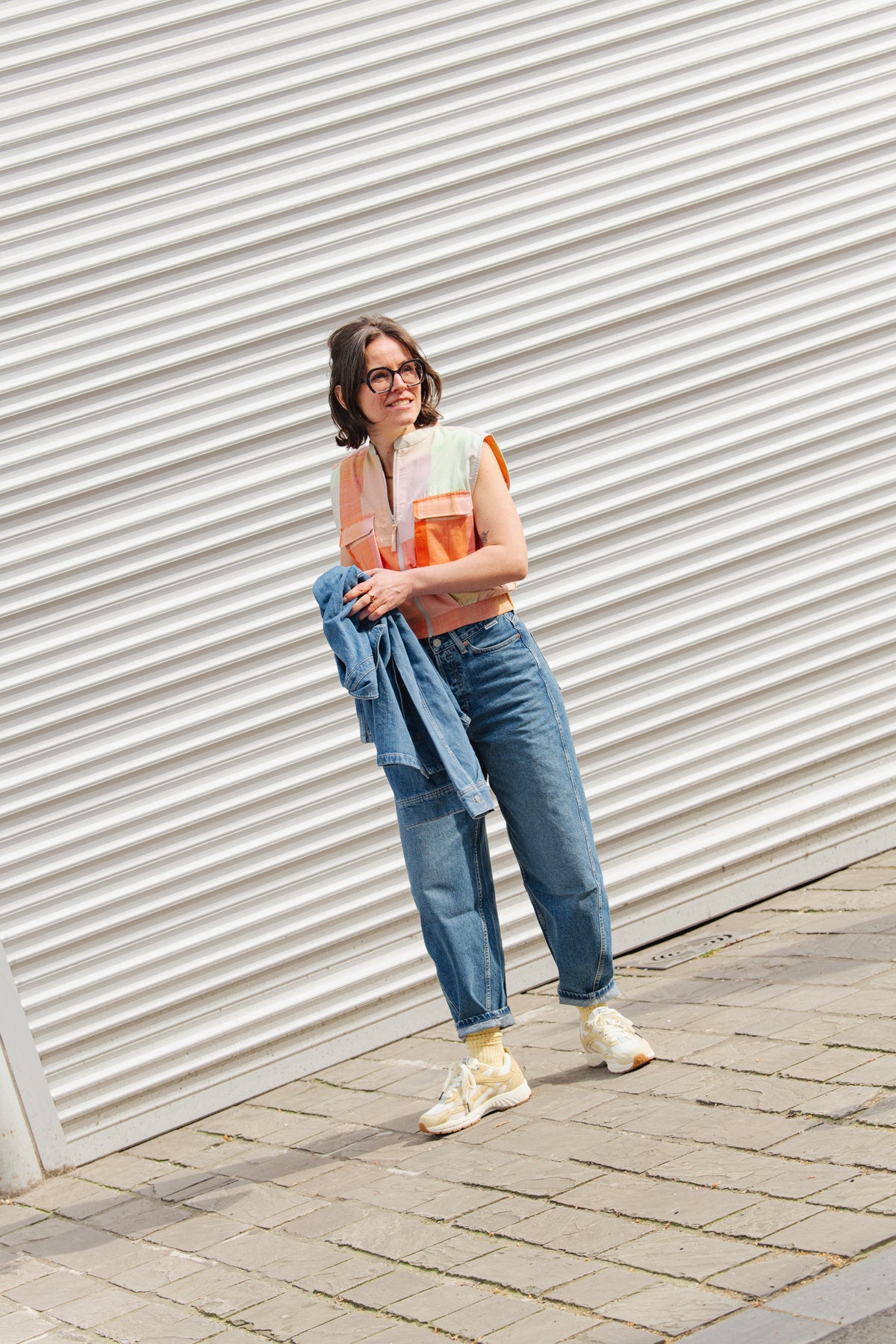 LAST ONE in 44 - Bea Zipper Shirt - Checks