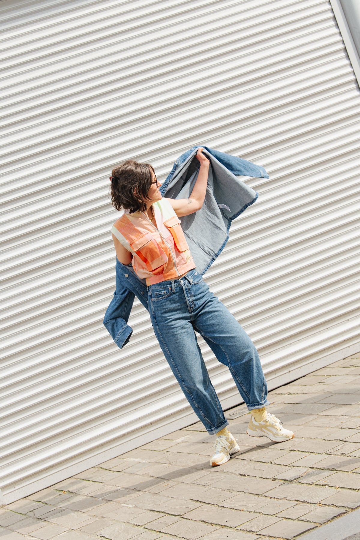 LAST ONE in 44 - Bea Zipper Shirt - Checks