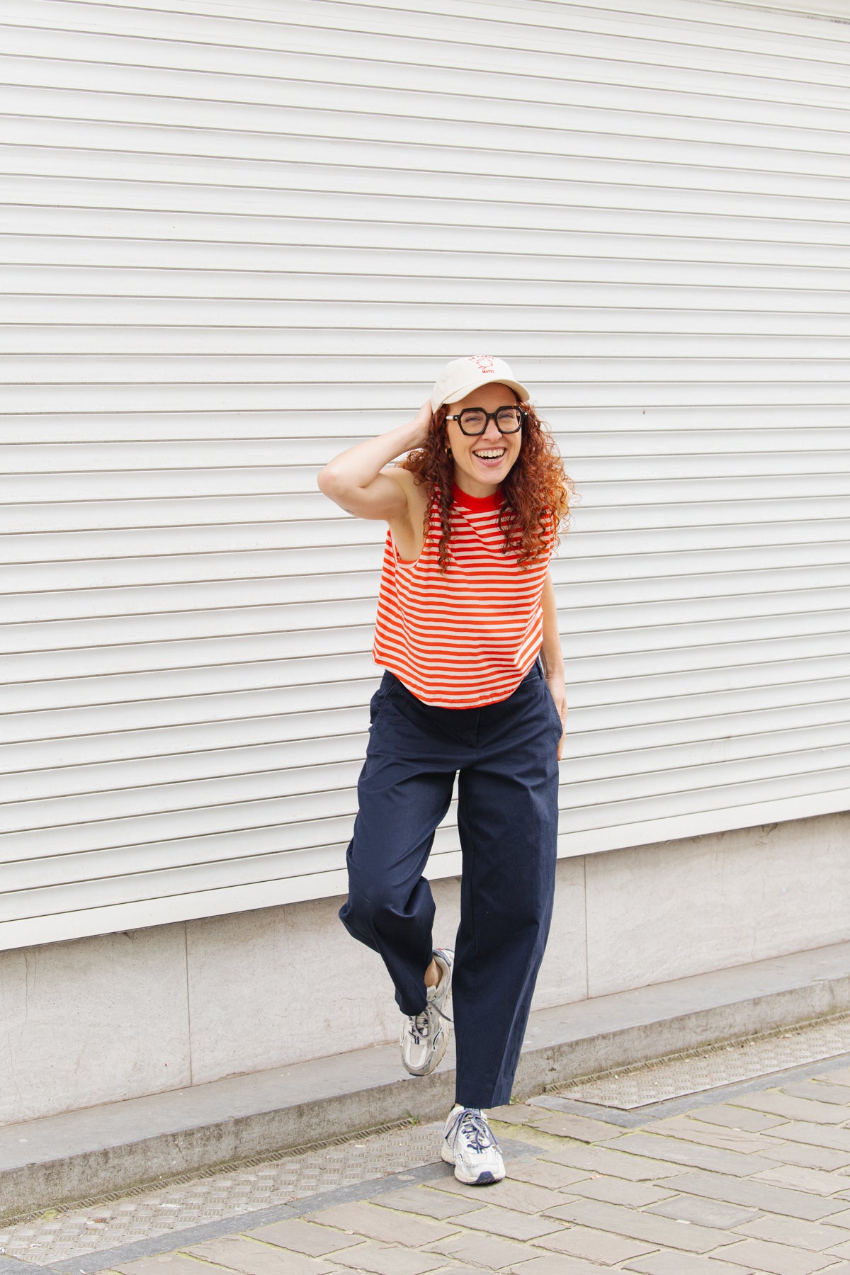 Barrel Leg Twill Pants - Night Sky