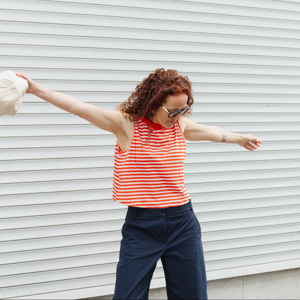 Namsos Stripes Top - Grenadine Red
