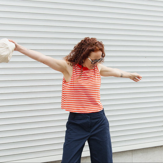 Namsos Stripes Top - Grenadine Red