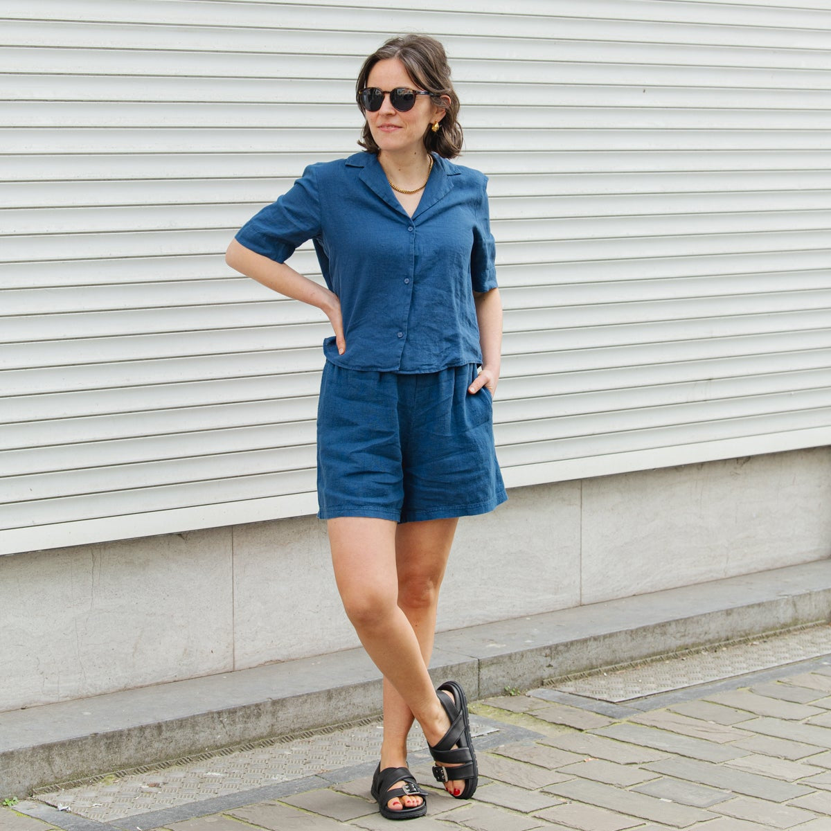 Carol Linen Shirt - Blazing Blue