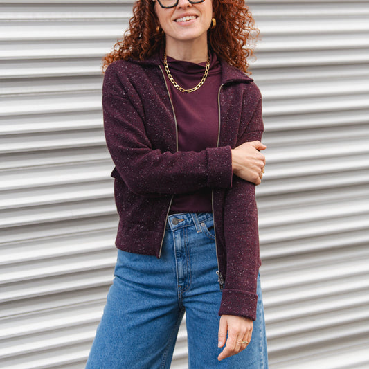 Dorothea Tweed Jacket - Dark Cranberry