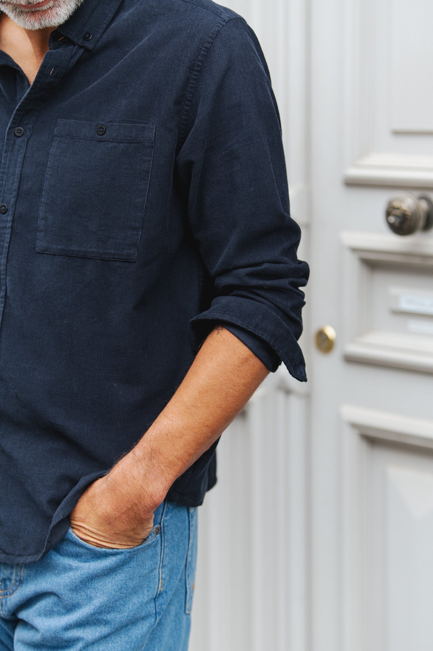 Anto Corduroy Shirt - Navy