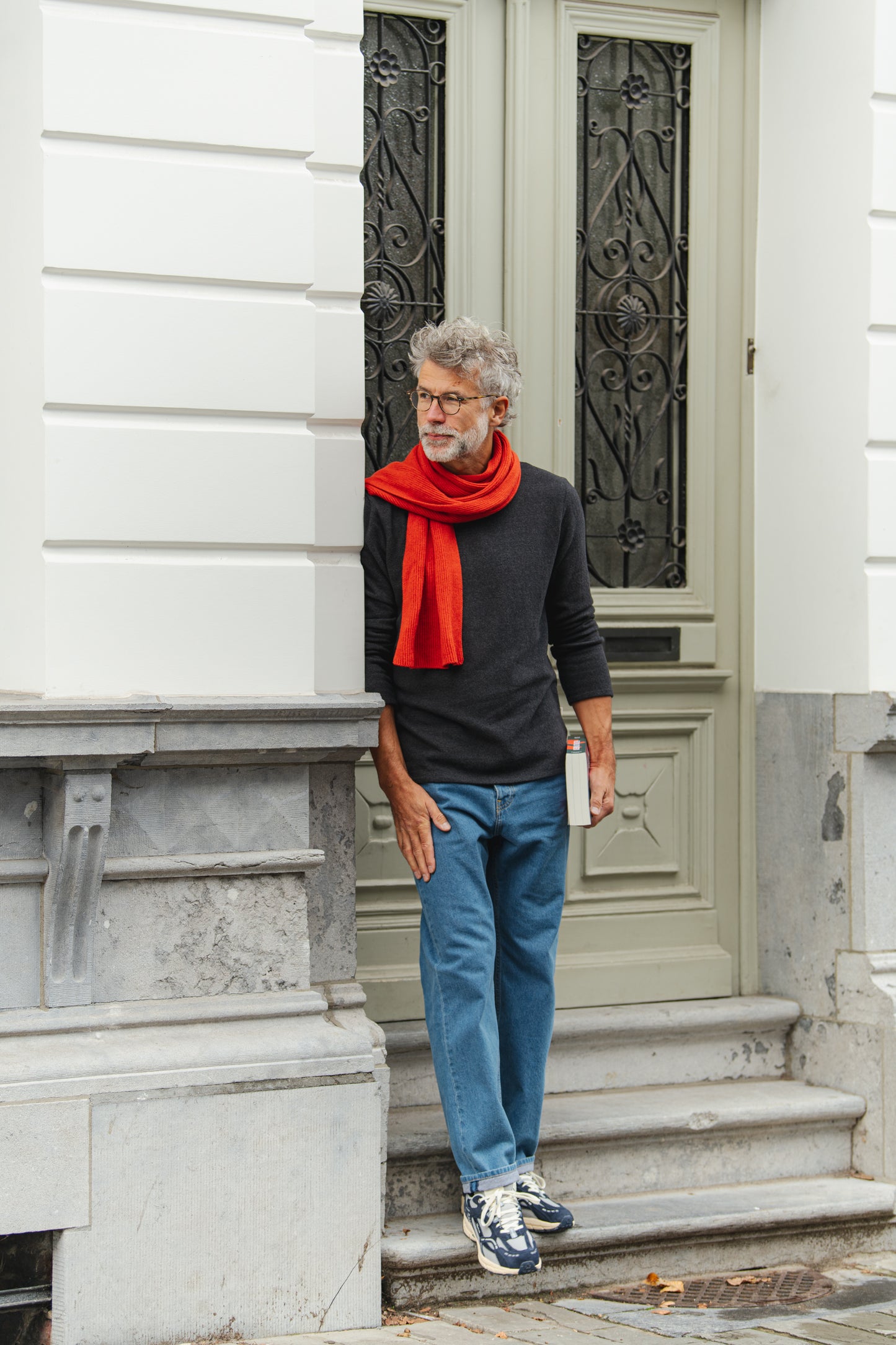 Federico Recycled Cashmere Scarf - Orange Siena