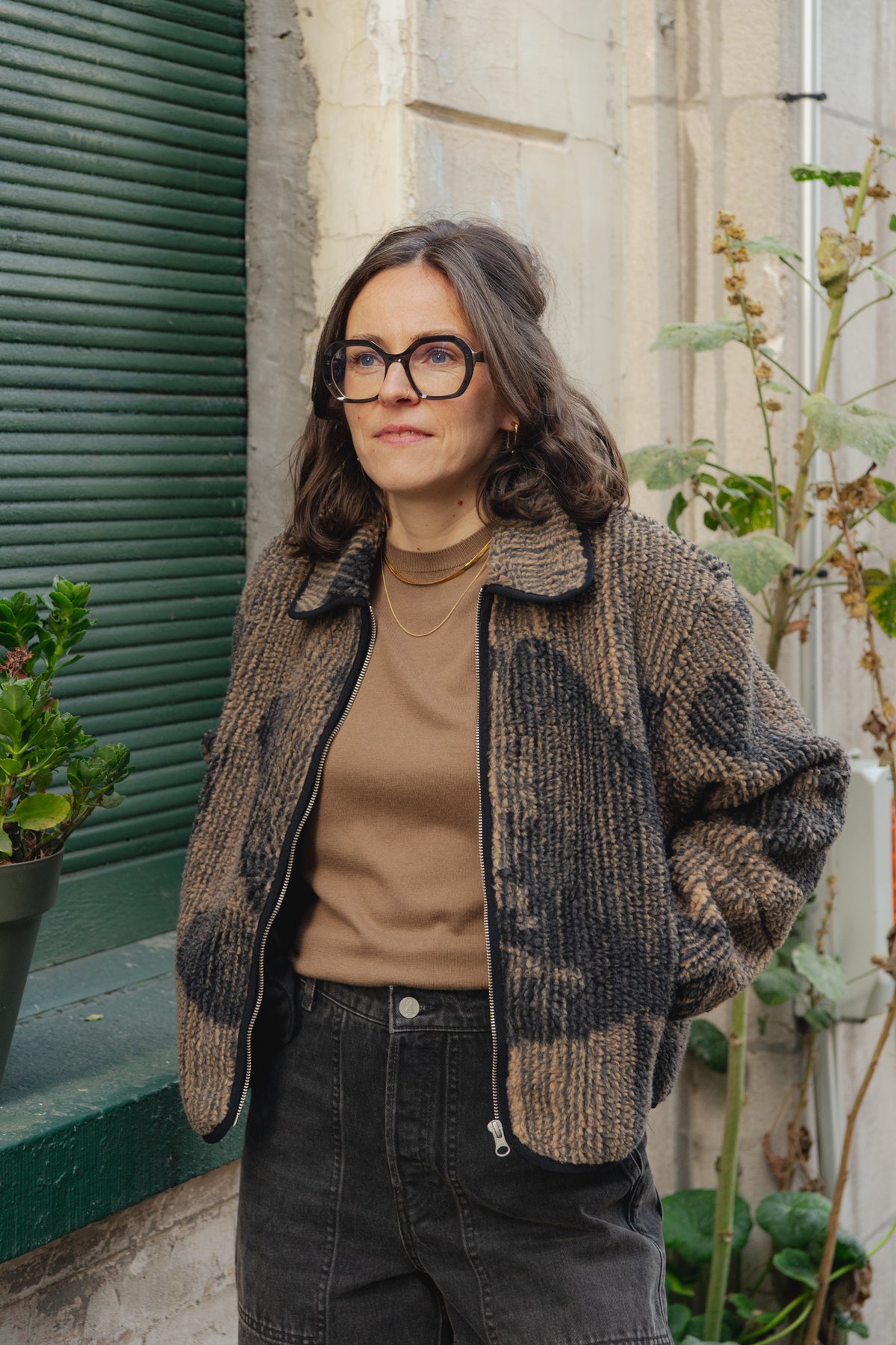 Kendra Teddy Jacket - Lotus Brown