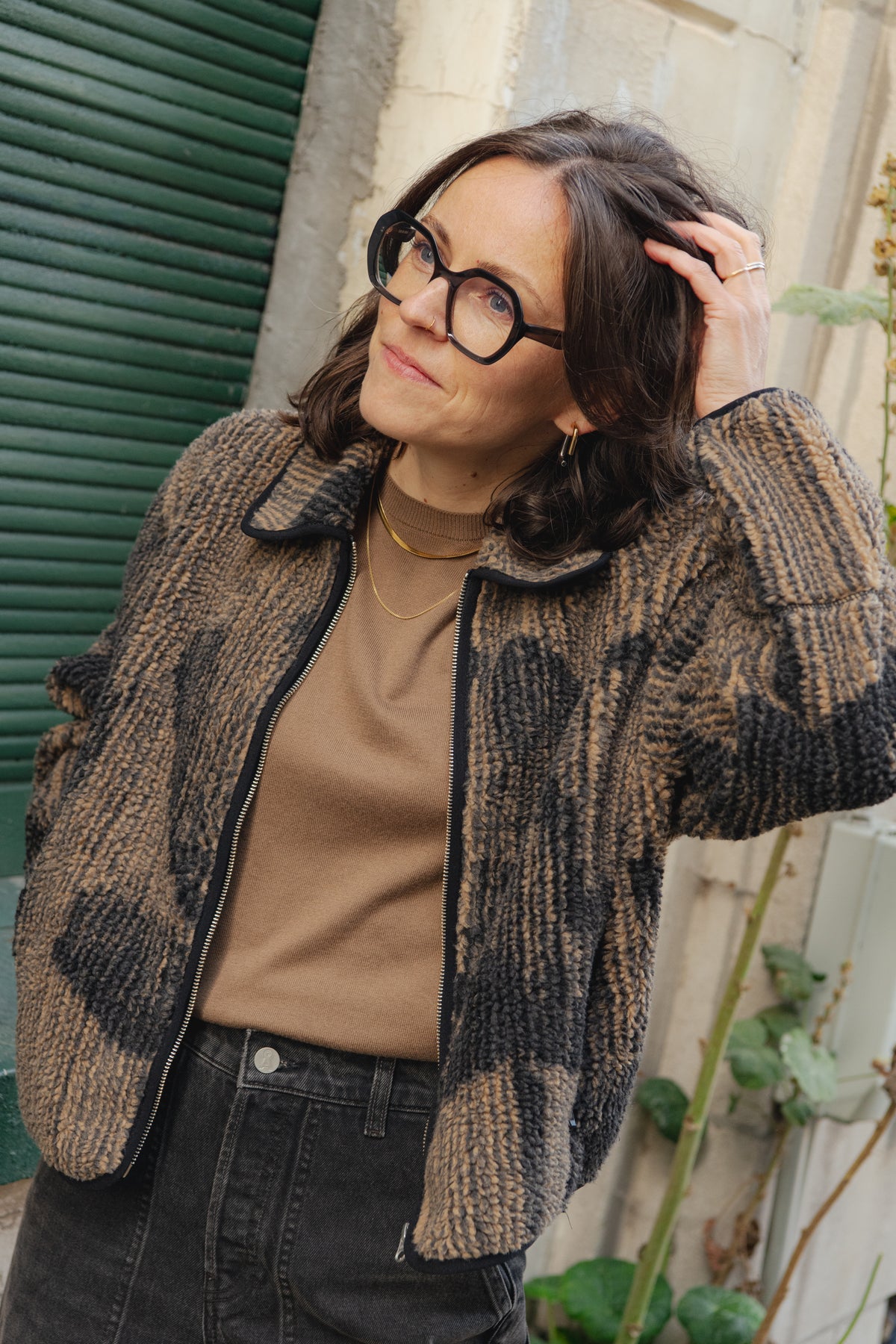 Kendra Teddy Jacket - Lotus Brown