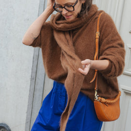 Super Soft Merino Triangle Scarf - Caramel