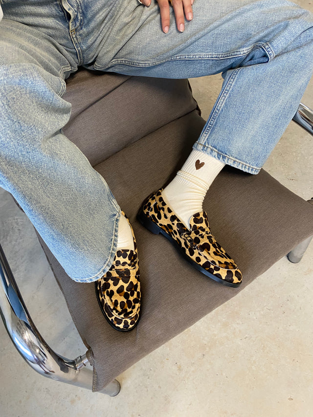 Jutelaune Heart Socks - White/Brown