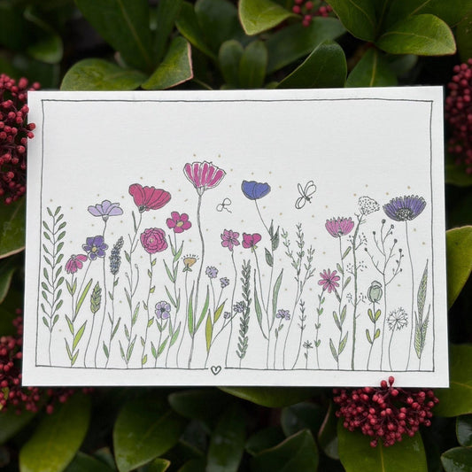 Emma Nieke Greeting Card - Purple Wildflowers