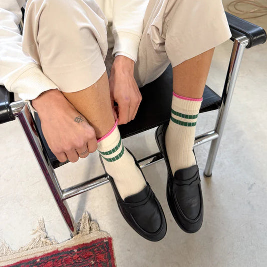 Jutelaune Stripe Socks - Green/Pink