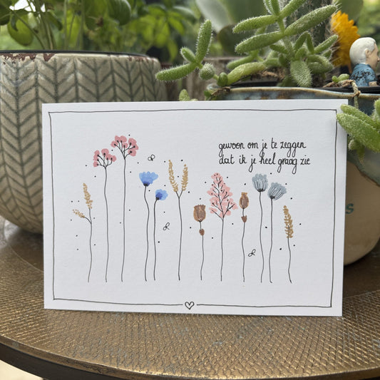 Emma Nieke Greeting Card - gewoon om je te zeggen dat ik je heel graag zie