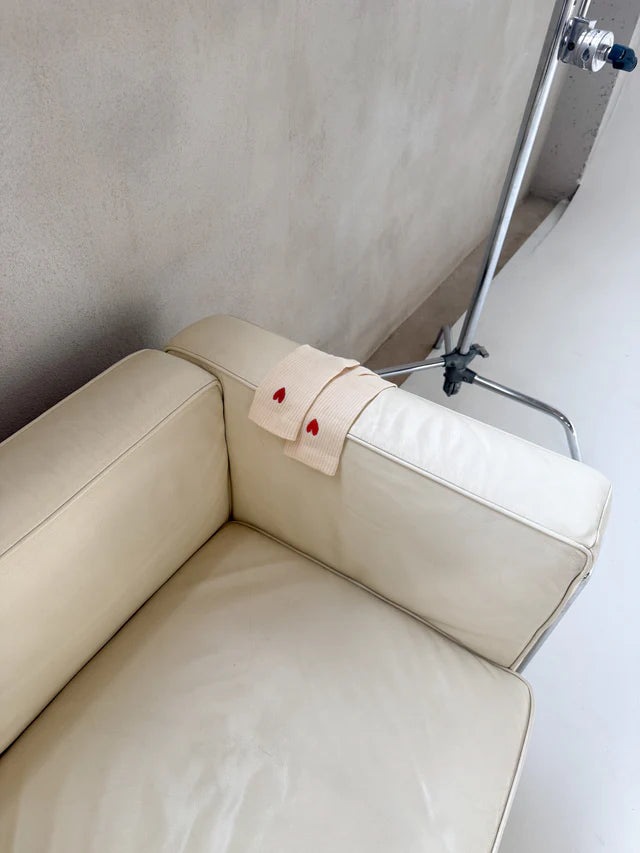 Jutelaune Heart Socks - White/Red