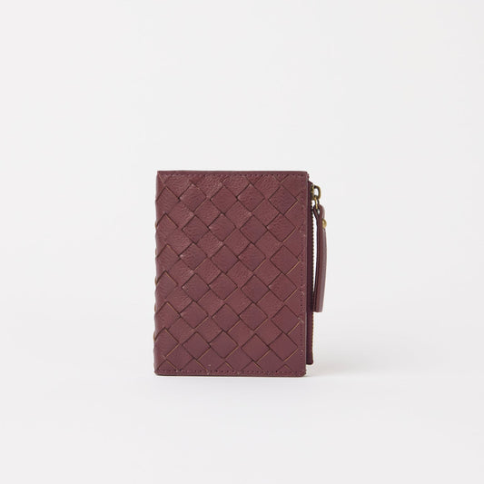 Jamie Wallet - Woven Dark Cherry