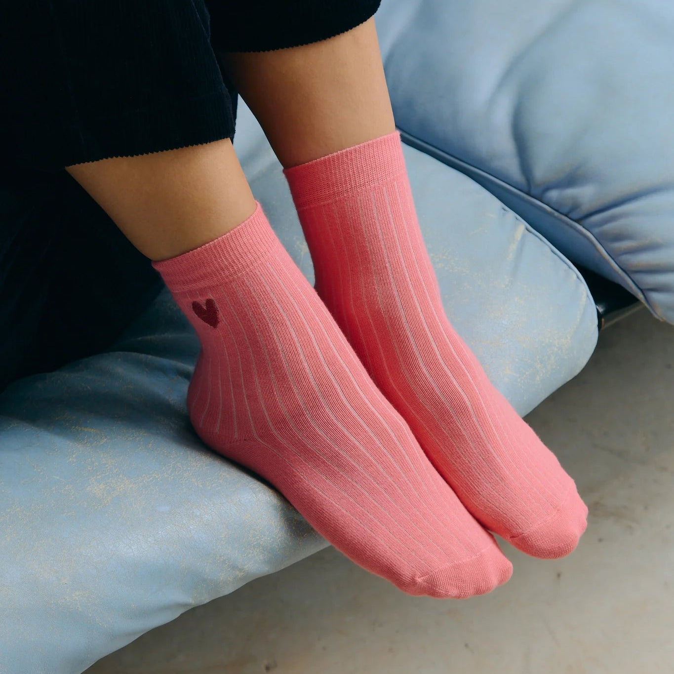 Jutelaune Heart Socks - Bubblegum/Red