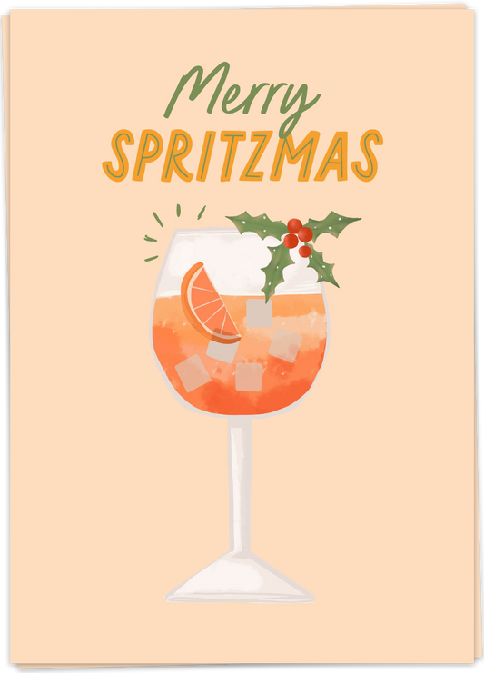 Kaart Blanche Christmas & New Year - Merry Spritzmas