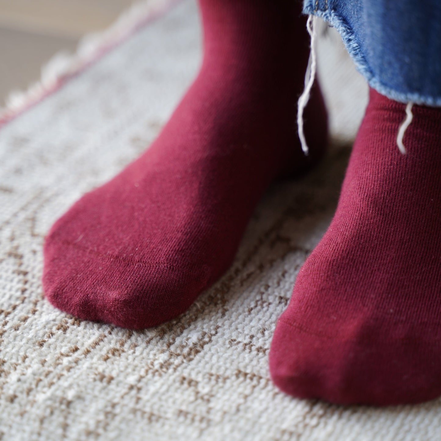 Organic Solid Socks - Burgundy