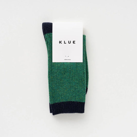 Merino Wool Socks with Bands - Green/Black