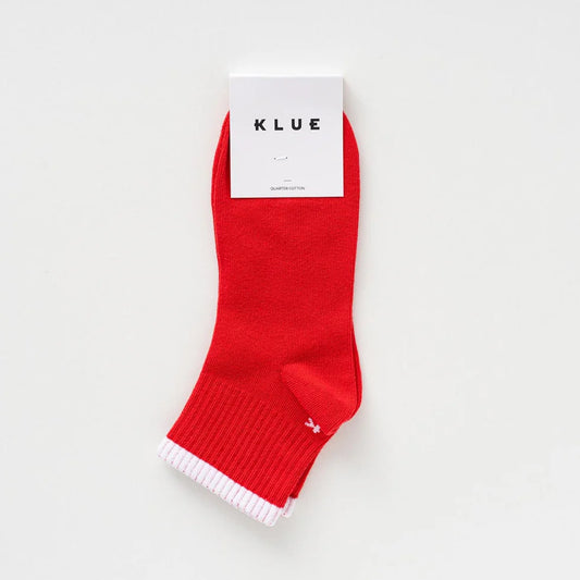 Quarter Tennis Stripes Socks - Garnet Red