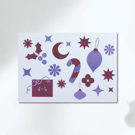 Christmas Greeting Card - Christmas Burgundy & Purple