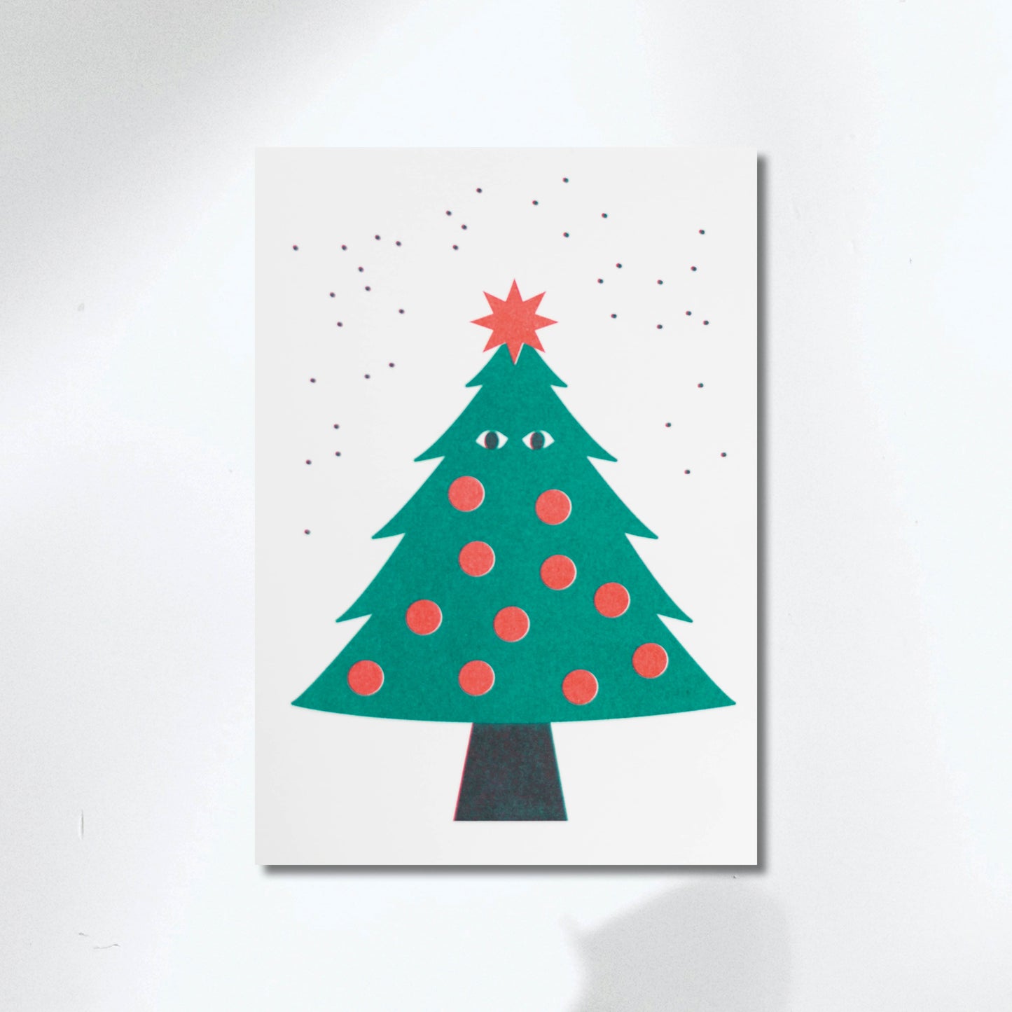 Christmas Greeting Card - Christmas Tree Red & Teal