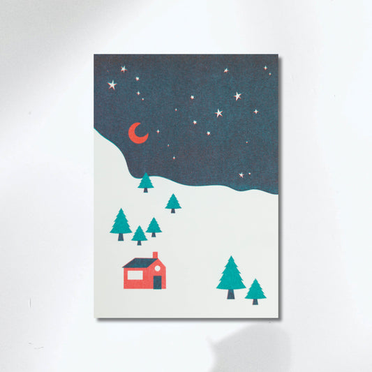 Christmas Greeting Card - Huisje in de Bergen