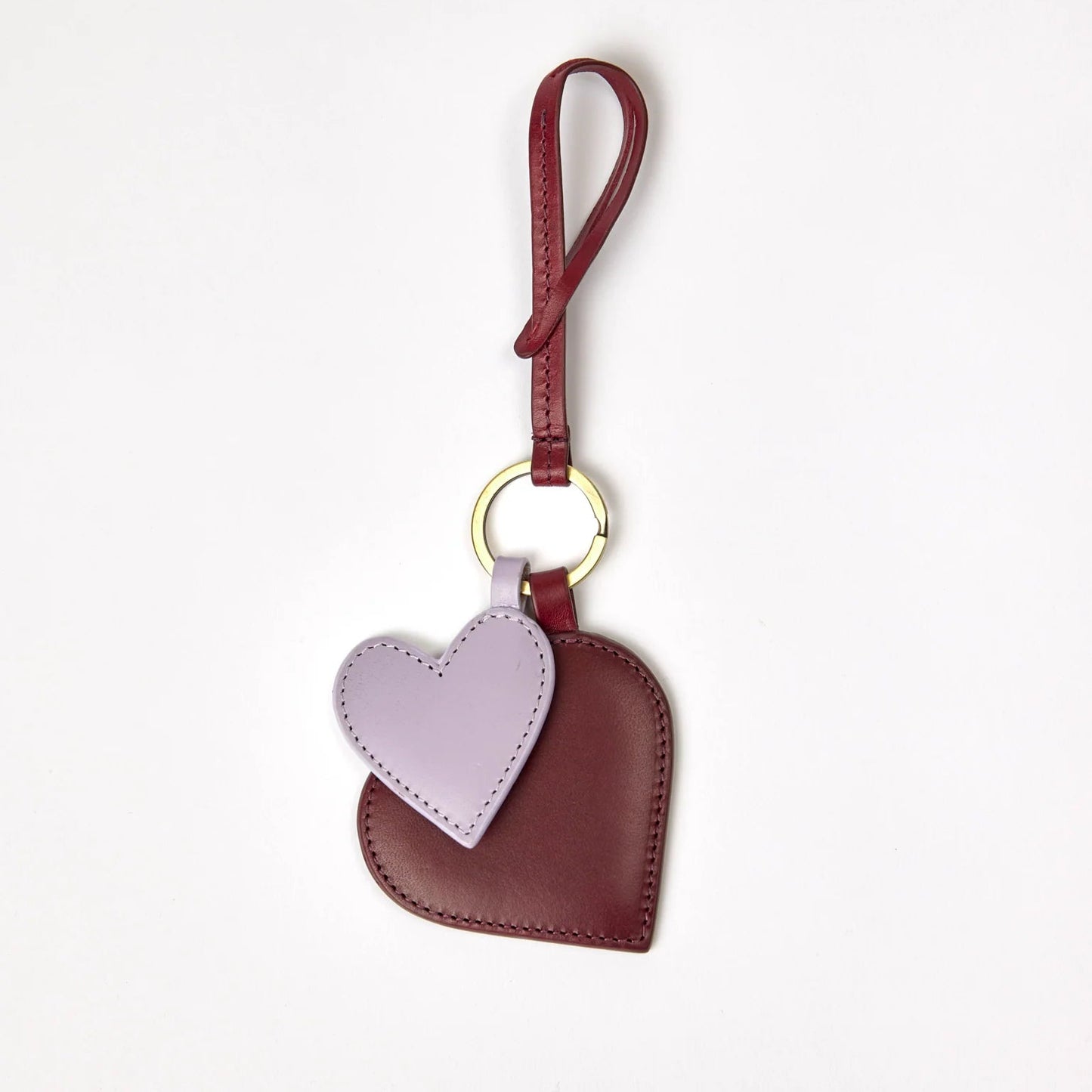 Bag Charm - Hearts / Ruby & Lavender
