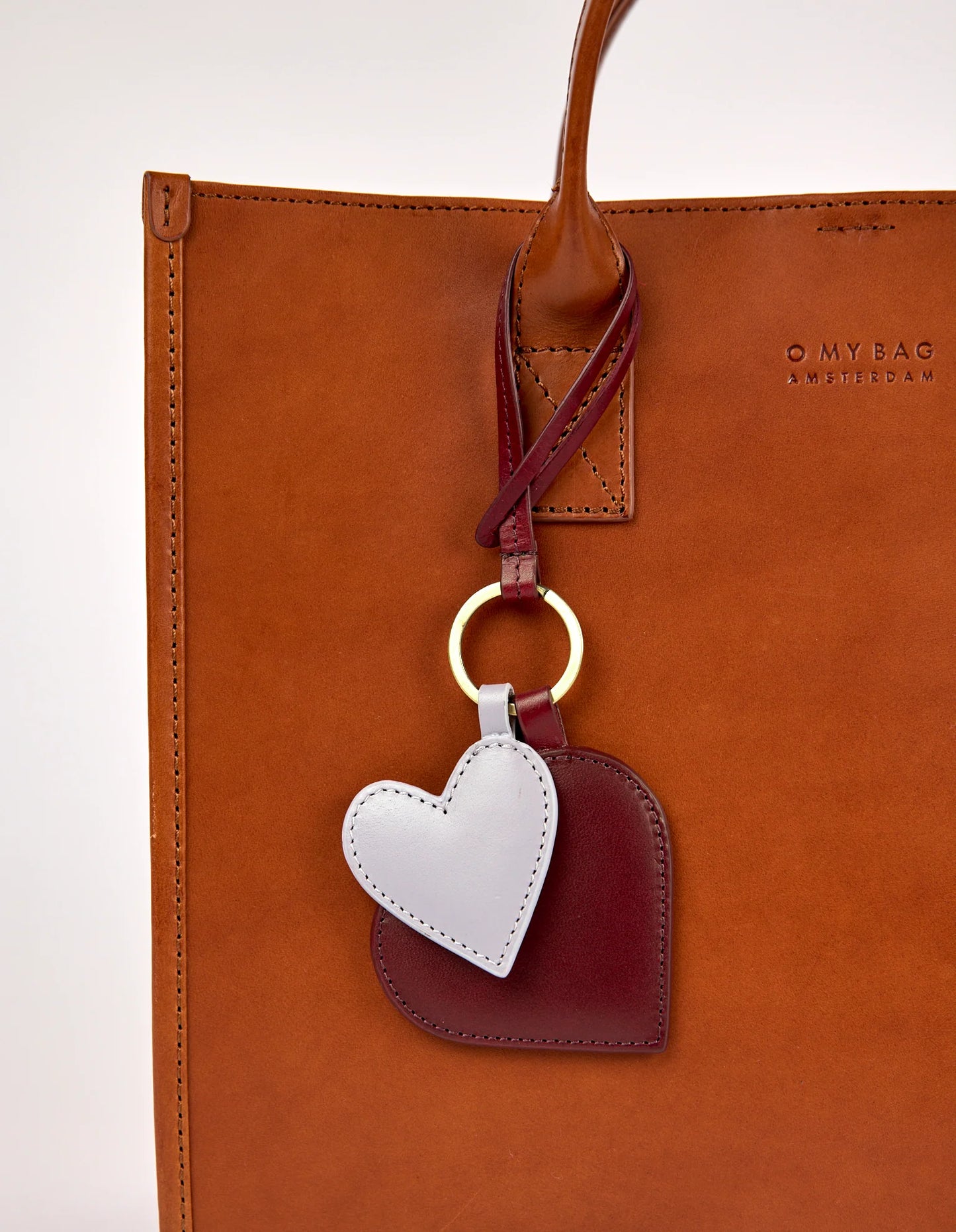 Bag Charm - Hearts / Ruby & Lavender