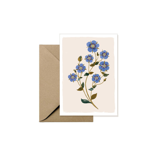 Mini Greeting Card - Blue Pimpernel