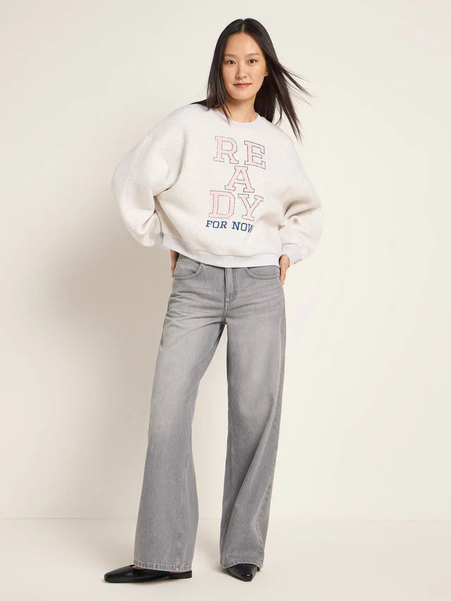 LAST ONE in XS - Oversized Statement Sweater -  Grey Mélange