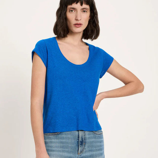 Low-cut T-shirt - Lapis