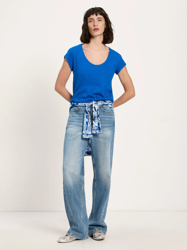 Low-cut T-shirt - Lapis