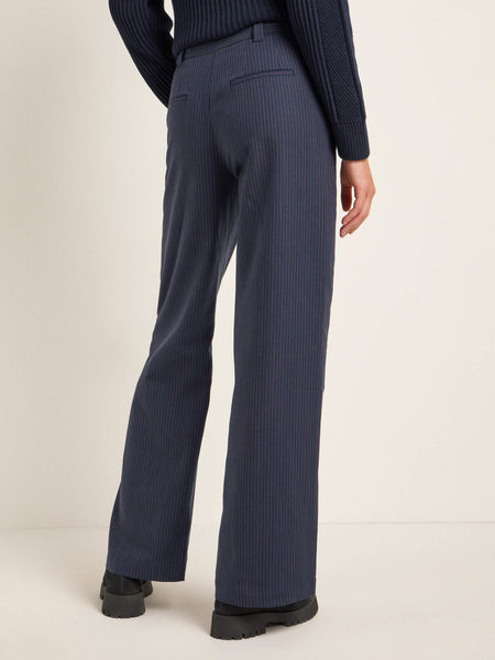 Marlene Pinstripe Trousers - Navy/Gingerbread