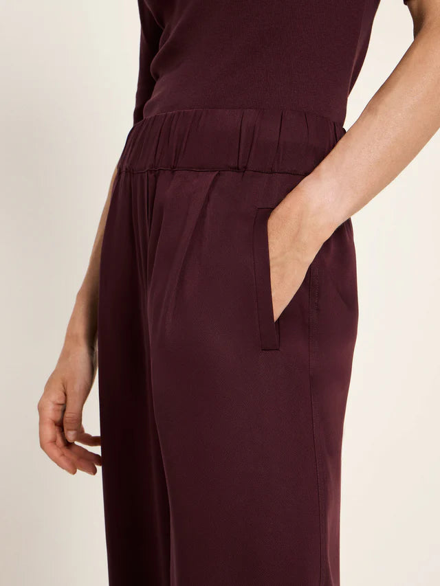 Wide Leg Pants - Burgundy