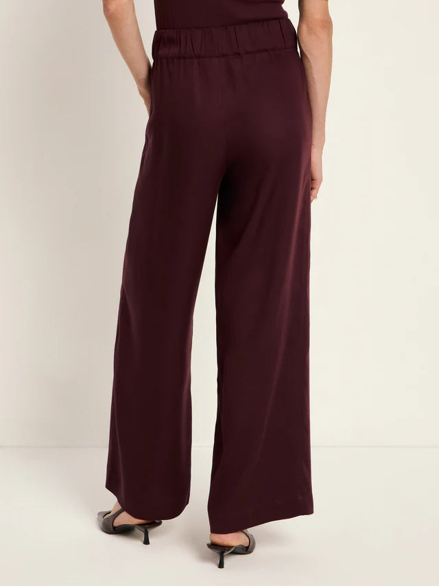 Wide Leg Pants - Burgundy