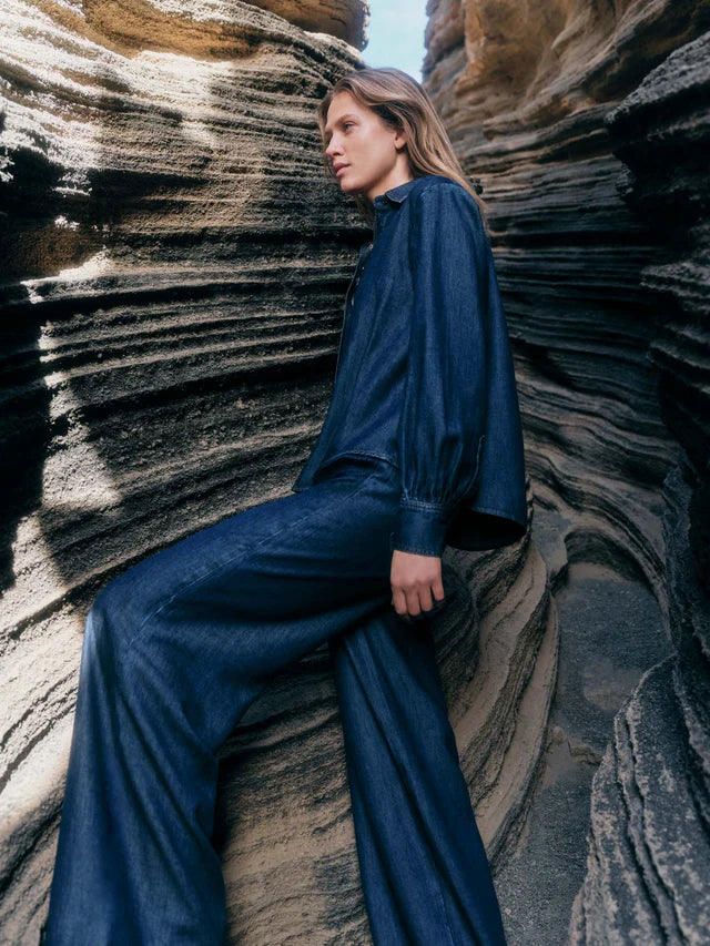 Relaxed Tencel Jeans - Dark Blue