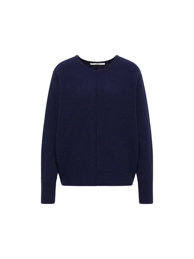 Batwing Wool-mix Jumper - Purple / Blue melange