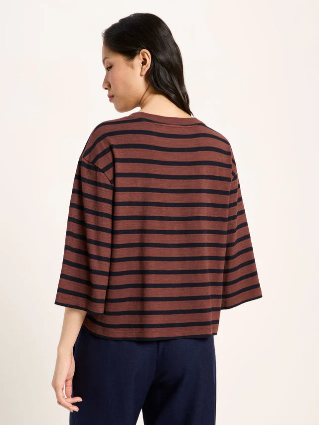 Oversized T-shirt - Bitter Chocolate/Black