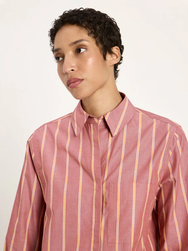 Striped Blouse - Brick/Carrot