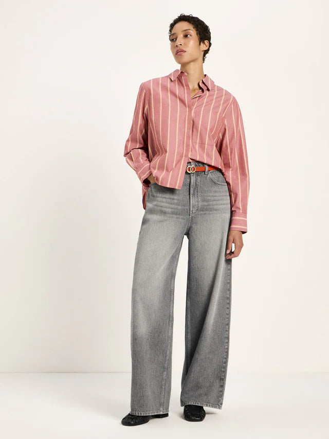 Striped Blouse - Brick/Carrot