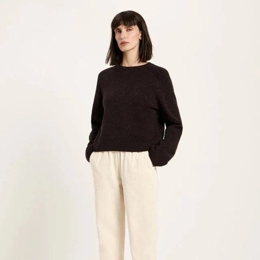Cropped Sweater - Bitter Chocolate Tweed