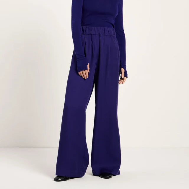 Wide-Leg Trousers - Violet Blue
