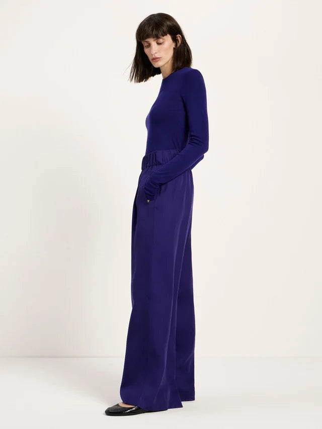 Wide-Leg Trousers - Violet Blue