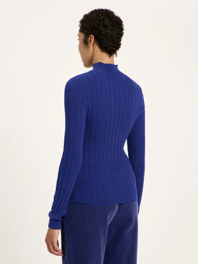Fine Rib Turtleneck - Ultraviolet