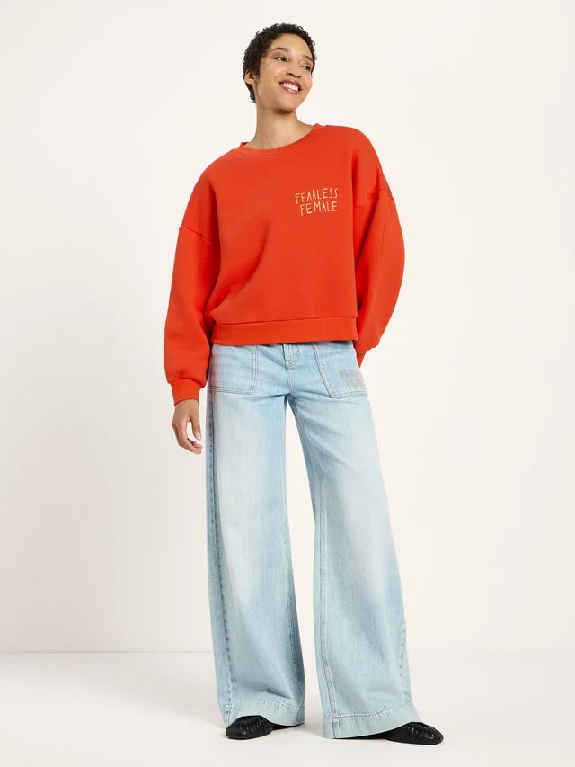 Statement Sweatshirt FEARLESS FEMALE - Fire