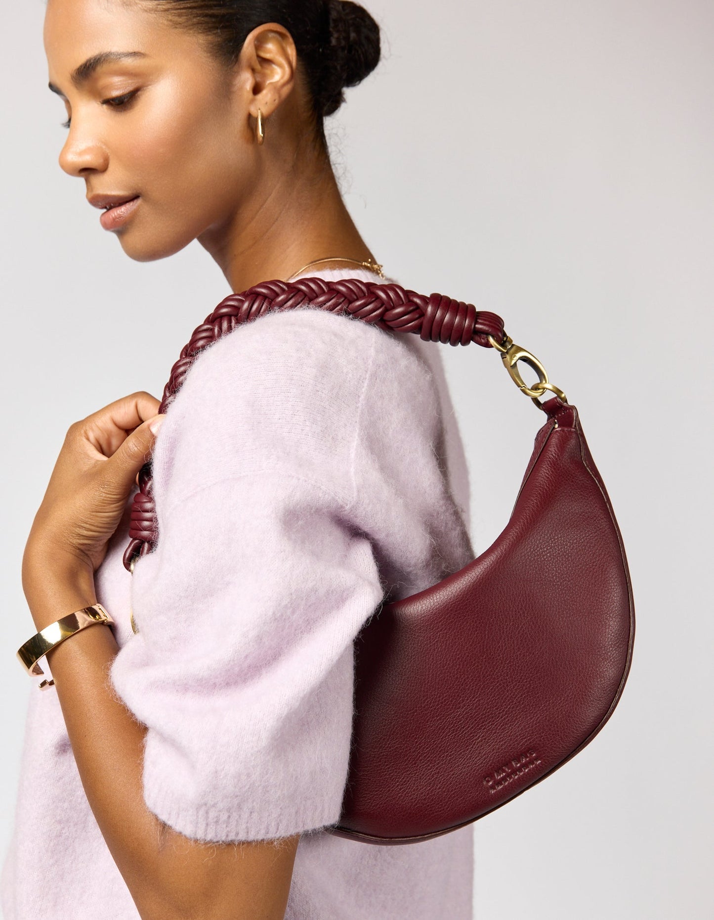 Leo Twisted Handle - Dark Cherry Soft Grain Leather