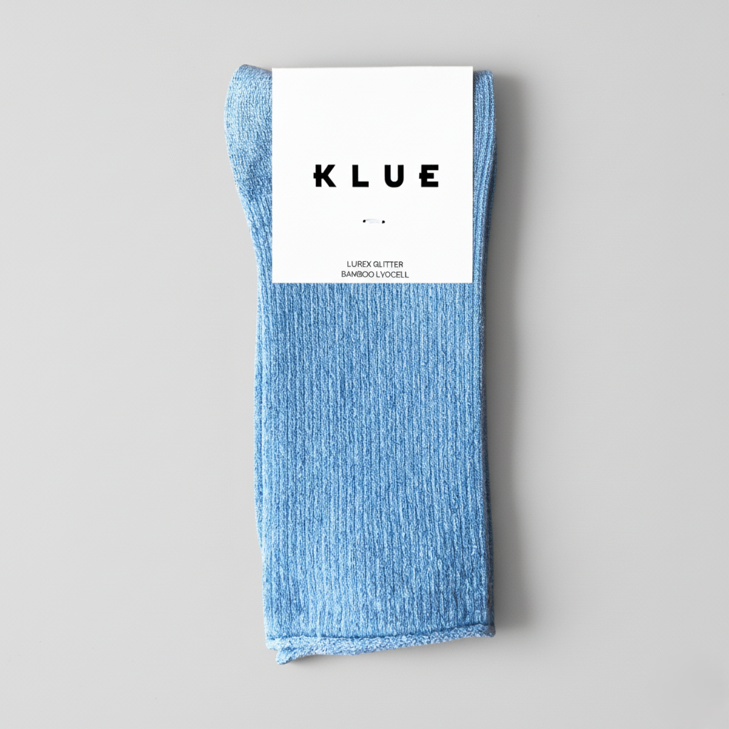 Glitter Lurex Socks - Light Blue