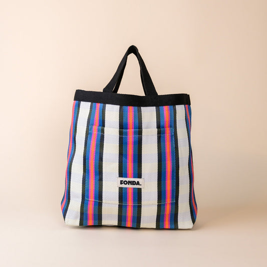 Lunch Bag - White Blue Pink