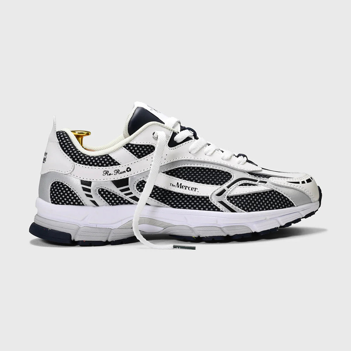 LAST PAIR in 40 - The Re-Run Vintage White Silver - Navy
